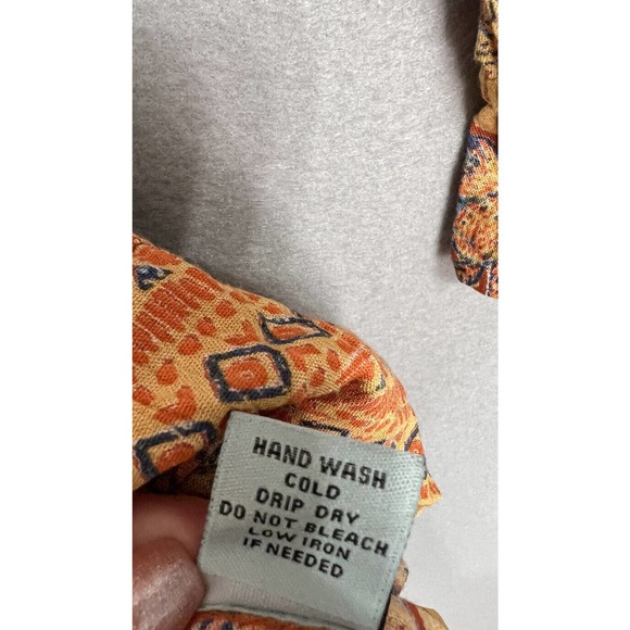 NWT Nostalgia Women’s Boho Long Sleeve Mini Orange Dress Size Large - Picture 11 of 16